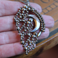 All my Stars Earrings with Rare Antique 19th Century Faceted Cut Steel Crescent Moon & Heart Findings, Sterling Euro Earring Wires