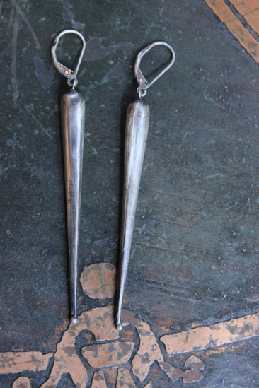 Unique Vintage Sterling Dangle Earrings with Sterling Earring Leverbacks