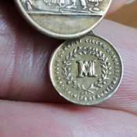 Mother of God Gothic Bronze Maltese Cross Rings w/Rare Tiny Antique Penin Medal,Rare Antique 1846 Mere de Dieu Apparition Medal