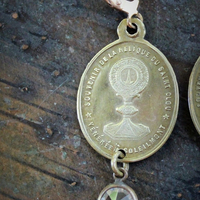 Rare Antique Our Lady of the Mountain of the Sun Medal Earrings w/Antique Notre Dame de Soleilmont Matching Medals,Antique Tassels+More