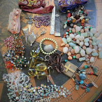 Jewelry Compilation w/Faceted Dark Citrine Topaz,Crocheted Stones,Pointed Beck AB Crystals,Oil Vessel,Sterling Mesh Bracelet+ MORE!