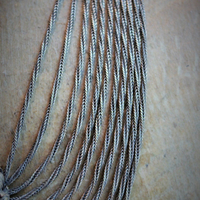 Antique Art Deco Necklace w/French Marian Medal,Draping Foxtail Chain & Tassel,Antique French Faceted Rhinestone Connectors