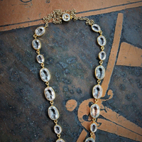 Still Standing Necklace w/RARE Antique French Jeanne D'Arc Broche Medal,Antique Gilt Faceted Crystal Chain,Antique Victorian Cross+More!