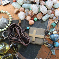 Jewelry Compilation w/Faceted Dark Citrine Topaz,Crocheted Stones,Pointed Beck AB Crystals,Oil Vessel,Sterling Mesh Bracelet+ MORE!