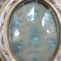  Antique French Domed Painted Gilt Display Frame