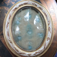  Antique French Domed Painted Gilt Display Frame