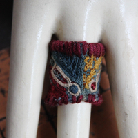 Antique Lambani Gypsy Textile Ring - Free with purchase of Matching Cuff Bracelet!