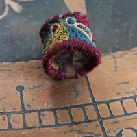 Antique Lambani Gypsy Textile Ring - Free with purchase of Matching Cuff Bracelet!