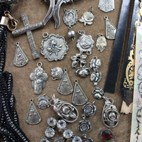 Jewelry Project Compilation with Antique Cut Steel Findings, Religious Rose Medals, Rare Antique Mother of Pearl Fan Findings & More!