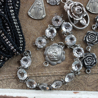 Jewelry Project Compilation with Antique Cut Steel Findings, Religious Rose Medals, Rare Antique Mother of Pearl Fan Findings & More!