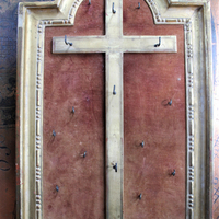 SOLD TO M Antique French Ex Voto Frame with 15 Hooks for Rosaries and/or Necklaces - includes Marian Ex Voto Locket 