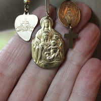 Asymmetrical Earrings with Petit Antique French Ex Voto Locket, Antique Engraved Witches Heart,Generations of Christ Finding & More!