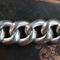 Exceptional Mid-Century Wide Sterling Taxco Articulating Link Bracelet  