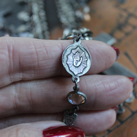 The Stigmata Necklace with Antique French Crosses,Wounds of Christ Medals,Antique Bezel Set Faceted Crystal Connectors & More!