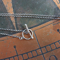 SOLD to J The Mother Necklace with Silver Capped Clear Quartz Crystal Point, Double Terminated Quartz Point, Sterling Chain and Sterling Toggle Clasp