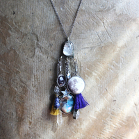 SOLD to J Peace in Your Soul Necklace with Pillars of Creation Pendant, Moon Orbs, Faceted Rock Quartz, Tiny Eye of God and Much More!