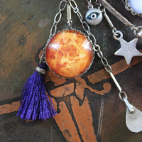 Peace in Your Soul Necklace with Pillars of Creation Pendant, Moon Orbs, Faceted Rock Quartz, Tiny Eye of God and Much More!