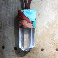 Invite Them In Necklace & Bracelet Set with Antique Hand Painted Thangka,Ghost Quartz Point Pendant,Carved Tourmaline Buddha,Foxtail Chain Tassel,Antique Buddha Medal & Much More!