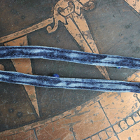 Sold to J The Vision of Enoch Necklace with Clear Quartz Point, Distressed Denim Chain, Handsewn Stones