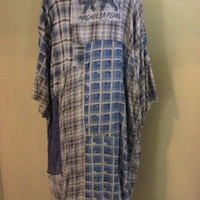 Magnolia Pearl Patchwork Cotton Bohemian Open Front Duster with Front Pockets 