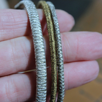 Wrapped Stacking Bangles Set with Antique French Real Metal Trims,Antique French Sterling Lion Paw,Multiple Crystals,Rock Crystal & More!