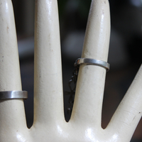 Antique Sterling Ankh Ring Set with Tiny Medals,Ankh Cross and Antique Faceted Prong Set Rock Crystals