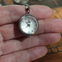 It is Time Bracelet & Earring Set with Antique Time Piece Findings, Antique Working Bucherer Mechanical Bubble Watch,Sterling Chain & Earring Wires