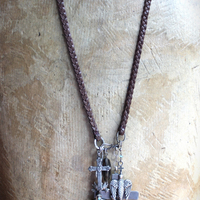 NEW! Enter the Heart Necklace with Rare Sisters of the Cenacle Sacred Heart Cross, Dove of Peace Medal,Sacred Heart Medal, Faceted Smoky Quartz & More!