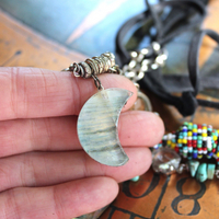 SOLD to J Endless Ocean Necklace with Faceted Rock Quartz Drops,,Sterling Bezel Set Faceted Rock Quartz, Sterling Link Chain,Multi Color Seed Bead Tassel