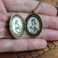 Antique Engraved Ex Voto Necklace with Amazing Faceted Blood of Christ Garnet,Marian Locket,Antique Medals & More!