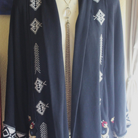 Vintage JWLA Johnny Was Open Front Jacket - Black with Embroidery,Front Slash Pockets and Kimono Sleeves
