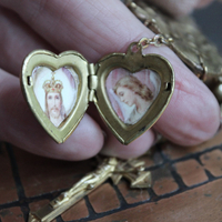Watch Over You Necklace with Unique Angel Finding,RARE All Seeing Eye Gilt Wax Seal,Antique Medals,Vintage Heart Locket,Faceted Rock Crystal Drops & More!