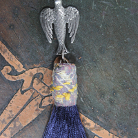 Infinite Possibilities Coiled Kantha & Embroidered Lambani Textile Bracelet with Dove of Peace Medal and Silk Tassel