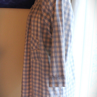 Magnolia Pearl Cotton Gingham Peasant Shirt with Unique Distressing & Button Closures