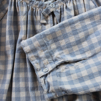 Magnolia Pearl Cotton Gingham Peasant Shirt with Unique Distressing & Button Closures