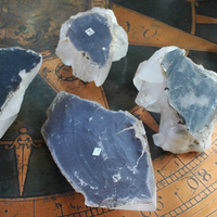 Premium Brazilian Quartz Point Candle Holders with 4 Luminara Tea Light Flameless Candles