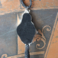 NEW! Seek That Necklace with Sterling Bezelled Faceted Rock Quartz Pendant, Long Butter Soft Leather Tassel and Braided Leather Chain 
