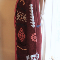  NWOT Sundance Handknit Sweater Duster with Shawl Collar, Snap Closure and Front Pockets - Size Large