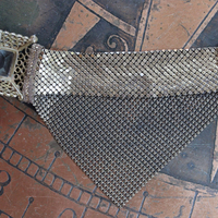 SOLD to J Antique Mesh Bracelet with Amazing Emerald Cut Faceted Rock Crystal Closure and Antique French Bullion Trim
