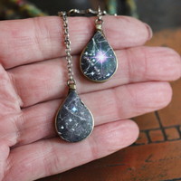 The Astonishing Light Necklace with Braided Antique Kantha Chain,Antique Faceted Pools of Light Connector, Tiny Quartz Point Vessel,Quartz Drop,Peruvian Opal Stone++