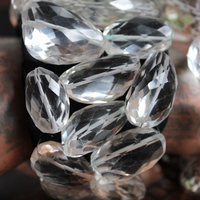 NEW! Faceted Rock Quartz Crystal Cuff Bracelet Set with Highly Faceted Stones, Premium Black Leather and Sterling Clasp