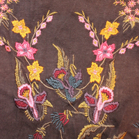 NEW! Set of 3 Biya Johnny Was Cotton Embroidered Scarf/Shawls with Shawl Pin - Versatile & Lovely!