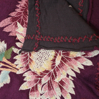 NEW! Set of 3 Biya Johnny Was Cotton Embroidered Scarf/Shawls with Shawl Pin - Versatile & Lovely!