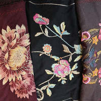 NEW! Set of 3 Biya Johnny Was Cotton Embroidered Scarf/Shawls with Shawl Pin - Versatile & Lovely!