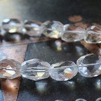 SOLD to J  AAA Faceted Rock Crystal Necklace Set with Double Terminated Rock Crystal Point,Tiny Faceted Rock Crystal Briolettes,Solid Sterling Chain