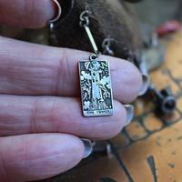 Cosmic Journey Necklace with Amazing Pyramid Rock Crystal Point, Distressed Leather Cap, Multiple Unique Dangles