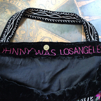 Long Retired Black Velvet Embroidered JWLA Johnny Was Bag
