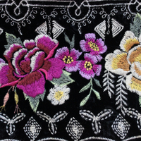 Long Retired Black Velvet Embroidered JWLA Johnny Was Bag