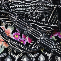 Long Retired Black Velvet Embroidered JWLA Johnny Was Bag