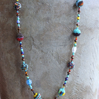 5 Piece Hand Made Seed and Glass Bead Bracelet and Necklace Set with Strong Magnetic Closures- can be connected to any desired length!